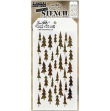 Tim Holtz Layered Stencil 4.125X8.5 - Tree Lot  THS150