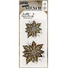 Tim Holtz Layered Stencil 4.125X8.5 - Poinsettia Due THS153