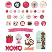 Simple Stories Decorative Metal Brads 33/Pkg - Sweet Talk UTGENDE