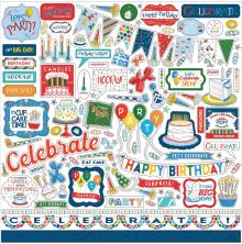 Carta Bella Lets Celebrate Cardstock Stickers - Elements