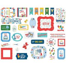 Carta Bella Lets Celebrate Cardstock Die-Cuts 33/Pkg - Ephemera