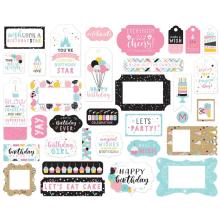 Echo Park Magical Birthday Girl Cardstock Die-Cuts 33/Pkg - Frames &amp; Tags