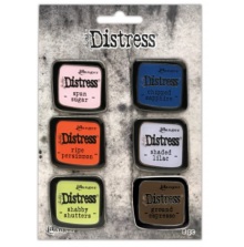 Tim Holtz Distress Enamel Collector Pin Set 6/Pkg - Set 6