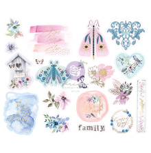 Prima Chipboard Stickers 20/Pkg - Watercolor Floral UTGENDE