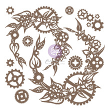 Prima Decorative Chipboard 13/Pkg - Steampunk Wreath