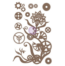 Prima Decorative Chipboard 13/Pkg - Steampunk Flowers