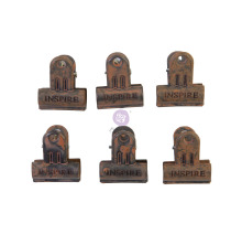 Prima Art Daily Planner Metal Clips 6/Pkg - Rusty