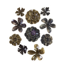 Prima Finnabair Metal Mechanicals 10/Pkg - Metal Blooms