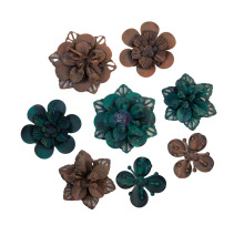 Prima Finnabair Metal Mechanicals 8/Pkg - Grungy Succulents