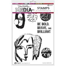 Dina Wakley MEdia Cling Stamps 6X9 - Be Bold