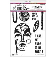 Dina Wakley MEdia Cling Stamps 6X9 - Not Subtle