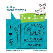 Lawn Fawn Clear Stamps 2X3 - One In A Chameleon Flip-Flop LF2512