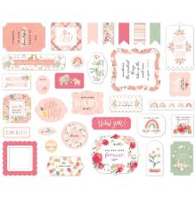 Echo Park Welcome Baby Girl Cardstock Die-Cuts 33/Pkg - Ephemera