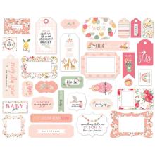 Echo Park Welcome Baby Girl Cardstock Die-Cuts 33/Pkg - Frames &amp; Tags