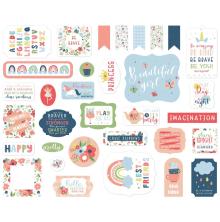 Echo Park Little Dreamer Girl Cardstock Die-Cuts 33/Pkg - Ephemera