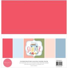 Carta Bella Solid Cardstock 12X12 6/Pkg - Summer