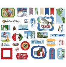 Carta Bella Our Travel Adventure Cardstock Die-Cuts 33/Pkg - Ephemera