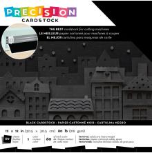 American Crafts Precision Cardstock Pack 12X12 60/Pkg - Black Textured