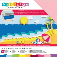 American Crafts Precision Cardstock Pack 12X12 60/Pkg - Primary Smooth