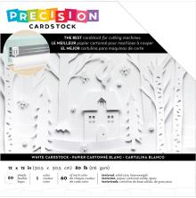 American Crafts Precision Cardstock Pack 12X12 60/Pkg - White Textured