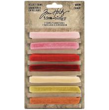 Tim Holtz Idea-Ology Velvet Trims 7/Pkg - Warm