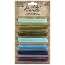 Tim Holtz Idea-Ology Velvet Trims 7/Pkg - Cool