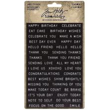 Tim Holtz Idea-Ology Sentiments Label Stickers 68/Pkg