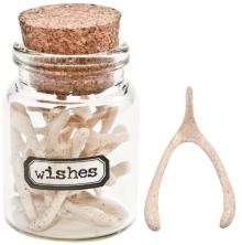 Tim Holtz Idea-Ology Resin Wishes Glass Corked Jar - Wishbones