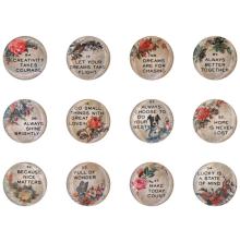 Tim Holtz Idea-Ology Quote Flair Buttons 12/Pkg