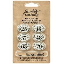 Tim Holtz Idea-Ology Metal Number Plaquettes 6/Pkg