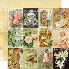 Simple Stories SV Farmhouse Garden Cardstock 12X12 - 3x4 Seed Packet Elements UT