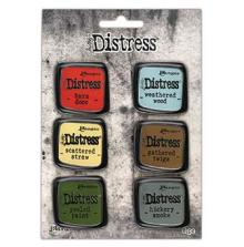 Tim Holtz Distress Enamel Collector Pin Set 6/Pkg - Set 7