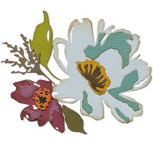 Tim Holtz Sizzix Thinlits Dies - Brushstroke Flowers #3 665360