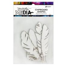 Dina Wakley MEdia Chipboard Shapes - Feathers