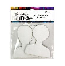 Dina Wakley MEdia Chipboard Shapes - Passport Photos