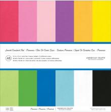 American Crafts Smooth Cardstock Pack 80lb 12X12 48/Pkg - Primaries