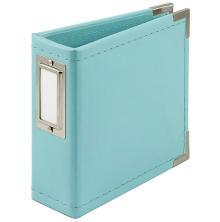 We R Memory Keepers Classic Leather D-Ring Album 4X4 - Aqua