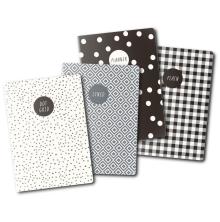 Carpe Diem A6 Notebooks 4/Pkg - Monochrome