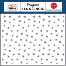 Carta Bella God Bless America Stencil 6X6 - Star Spangled