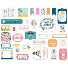 Echo Park Pool Party Cardstock Die-Cuts 33/Pkg - Ephemera