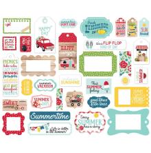 Echo Park A Slice Of Summer Cardstock Die-Cuts 33/Pkg - Frames &amp; Tags