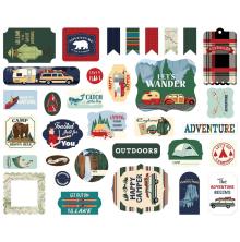 Carta Bella Outdoor Adventures Cardstock Die-Cuts 33/Pkg - Ephemera