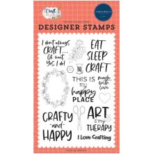 Carta Bella Craft &amp; Create Stamp Set - Crafty &amp; Happy