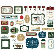 Echo Park Lets Go Camping Cardstock Die-Cuts 33/Pkg - Ephemera