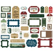 Echo Park Lets Go Camping Cardstock Die-Cuts 33/Pkg - Frame &amp; Tags