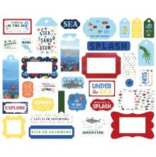 Echo Park Under Sea Adventures Cardstock Die-Cuts 33/Pkg - Frame &amp; Tags