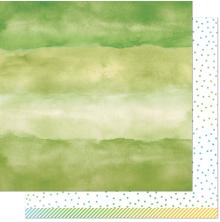 Lawn Fawn Watercolor Wishes Rainbow Paper 12X12 - Emerald