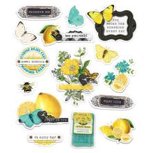 Simple Stories Layered Stickers 15/Pkg - SV Lemon Twist UTGÅENDE