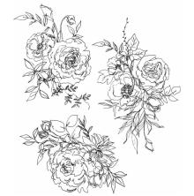 Tim Holtz Cling Stamps 7X8.5 - Floral Outlines