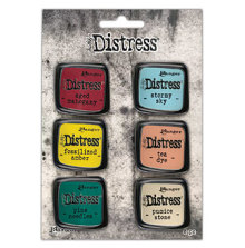 Tim Holtz Distress Enamel Collector Pin Set 6/Pkg - Set 10